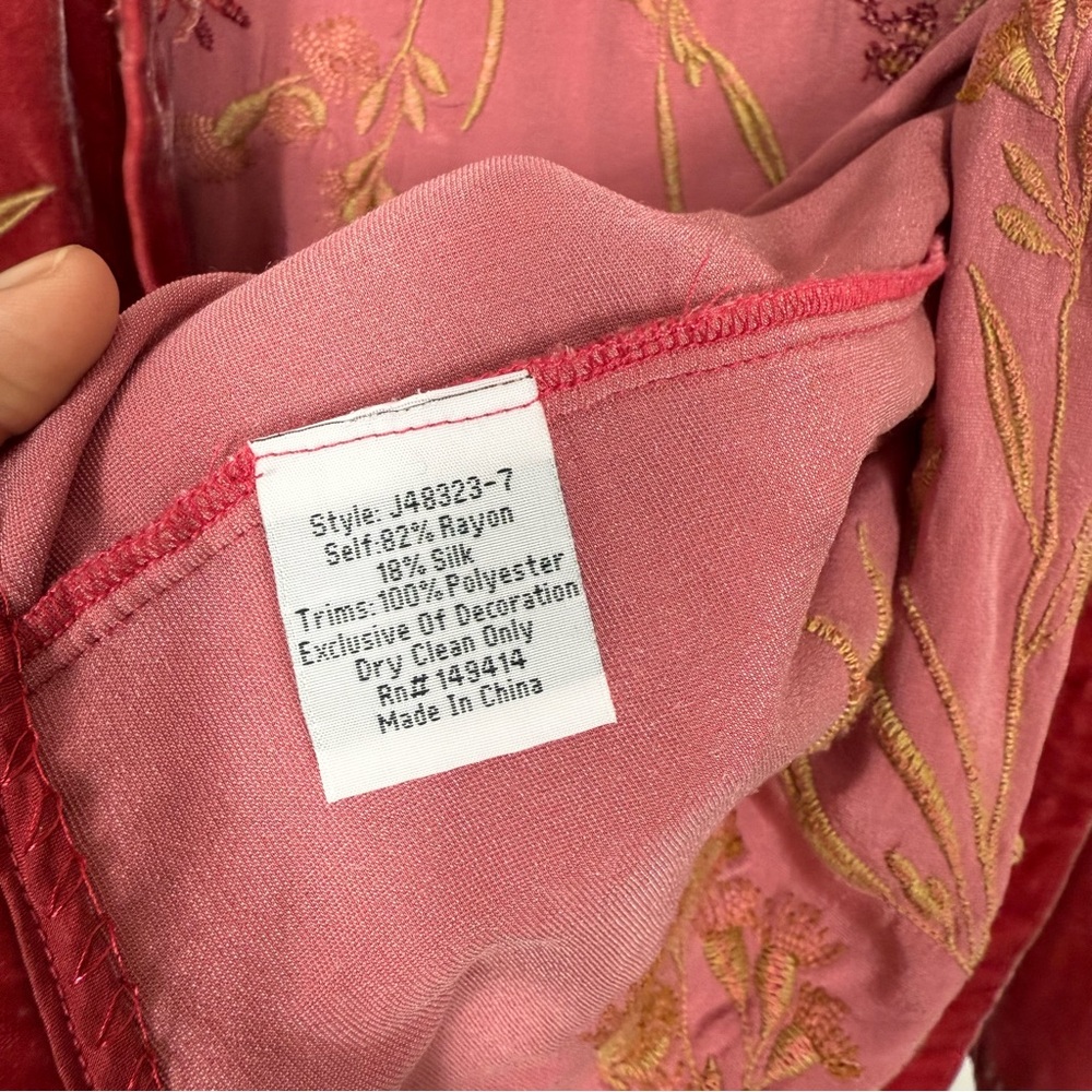 Johnny Was Aria Silk Blend Bolero in Red Size Medium - Picture 6 of 8